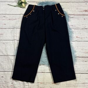 Vintage Gorsuch Ltd. Wool Navy Sailor High Rise Straight Leg Pants